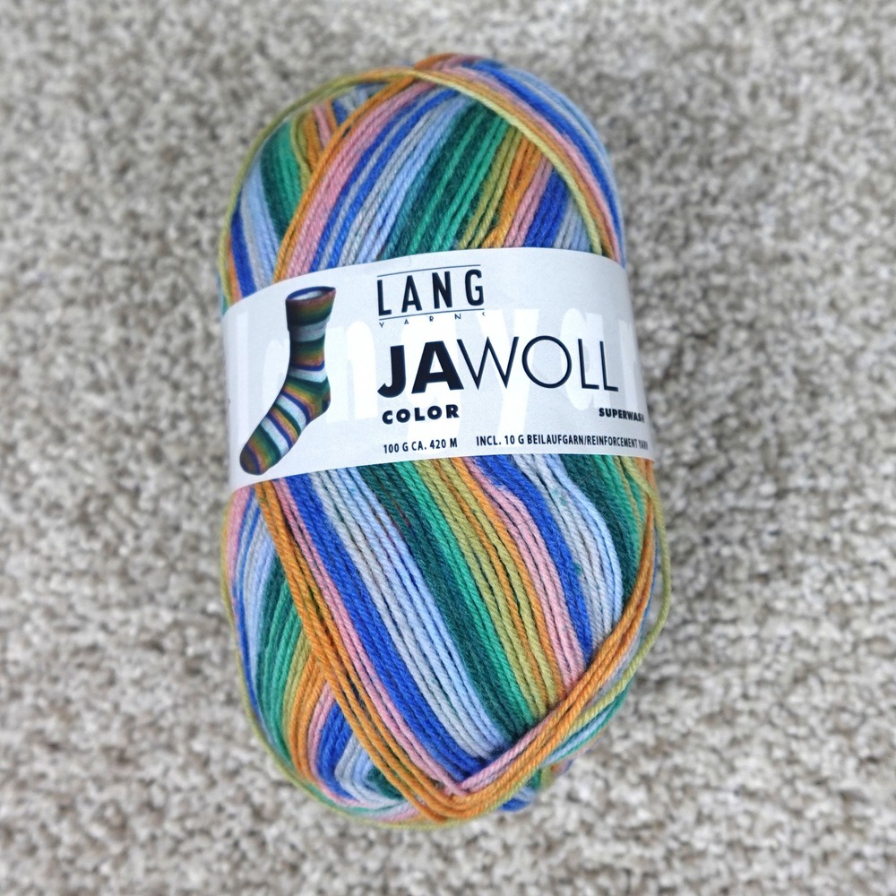 Lang Yarns Jawoll Color Superwash Sock Yarn 100g Color 902.0094 Green Blue Multi